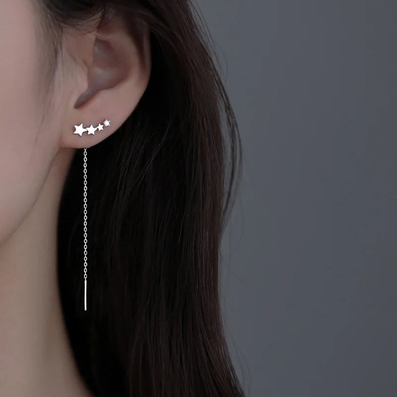 AA016401 New Star Earrings Female Fashion Design Long Earrings