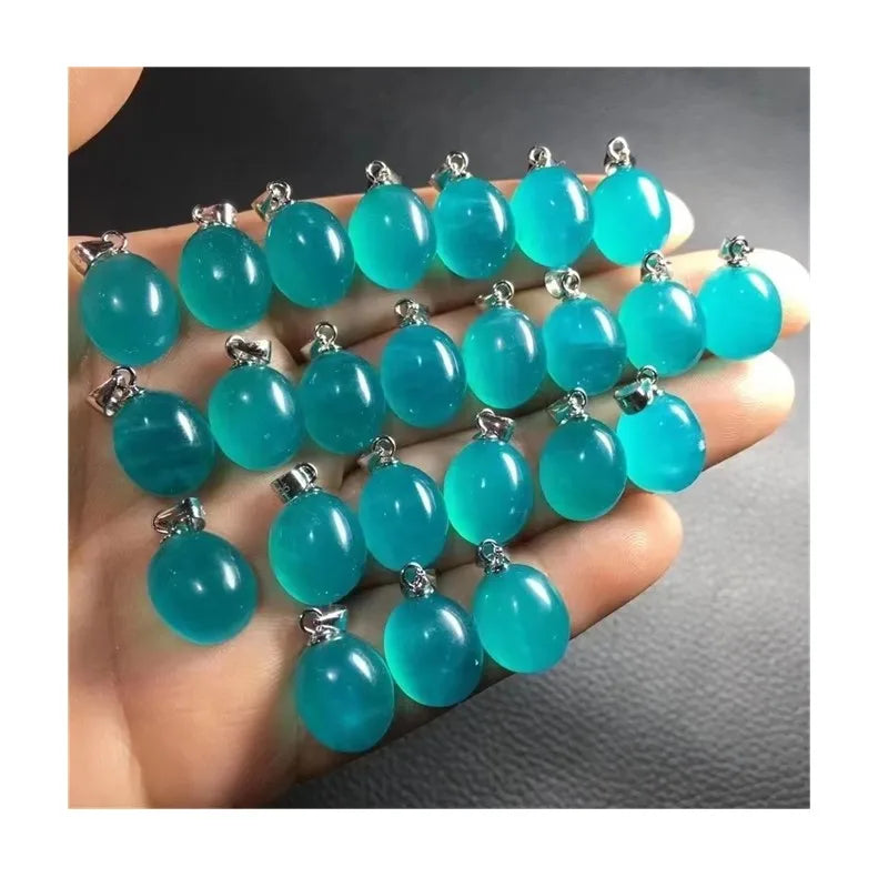 Hand Made Sterling Silver Fashion Healing Stones Crystal Jewelry  Natural  Hihg Quality Amazonite Charm Pendant