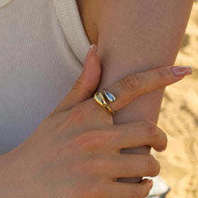 18K Gold Plated Stainless Steel Adjustable Cross Opening Ring Adjustable Jewelry for Women for Wedding Engagement or Gift