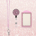 Hot Sale Fashionable Rhinestone Lanyard for Women Retractable ID and Key Holder with Sparkly Crystal Design Durable Metal Clasp
