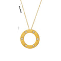 Factory Wholesale Round Charm Zircon Diamond Stainless Steel Necklace Women