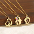 MC305 Wholesale Stainless Steel 18k Gold Plated Necklace Balloon Love Pendant Warm Fashion Jewelry for Mother's Day Gift