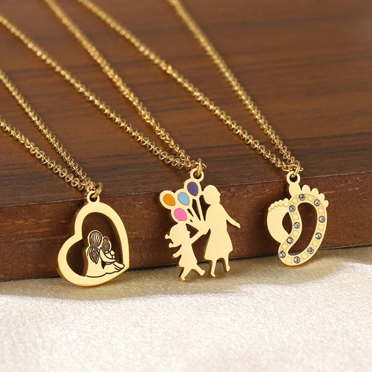MC305 Wholesale Stainless Steel 18k Gold Plated Necklace Balloon Love Pendant Warm Fashion Jewelry for Mother's Day Gift
