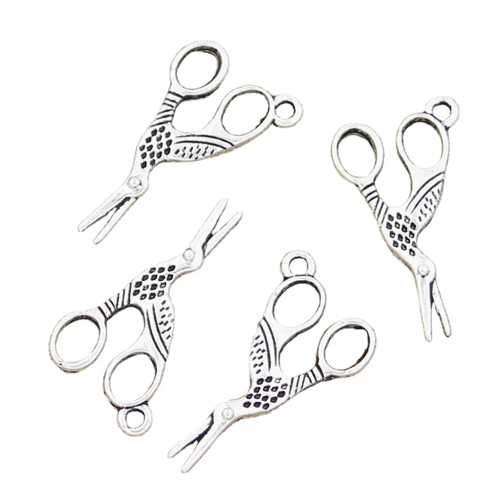 Charms Sewings Scissors 28x15mm Tibetan Silver Color Pendants Antique Jewelry Making DIY Handmade Craft