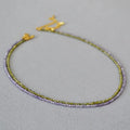 Tiny Brass Colorful Gemstone Zircon Beaded Necklace for Women Jewelry Wholesale