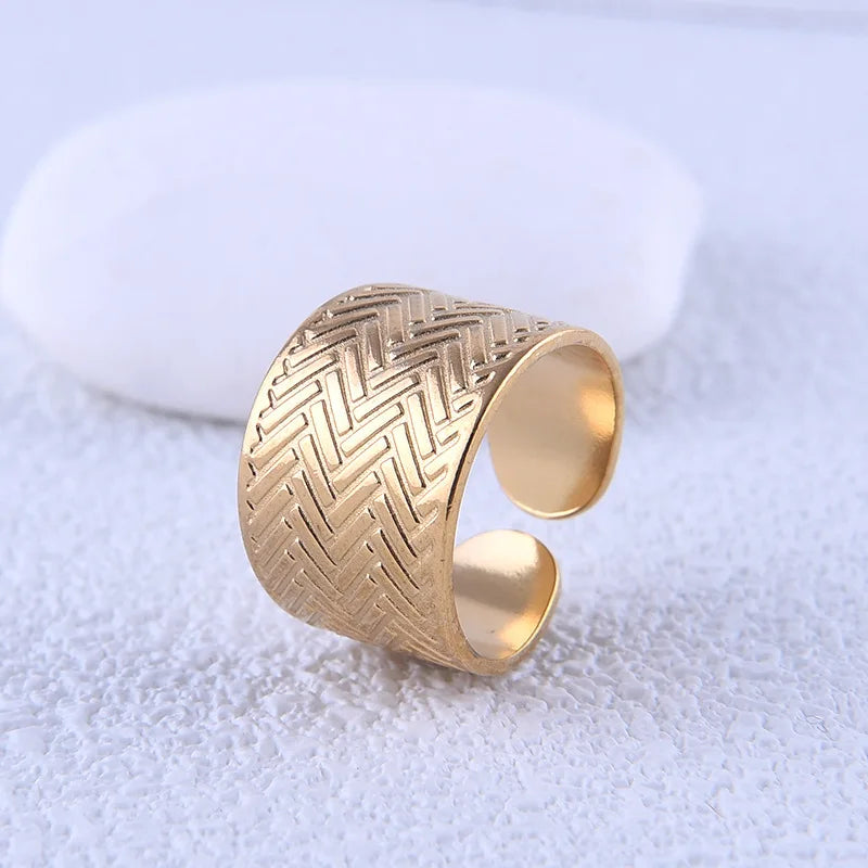 Beimai OEM Ring Stainless Steel Fashion Temperament Open Adjustable Waterproof Ring