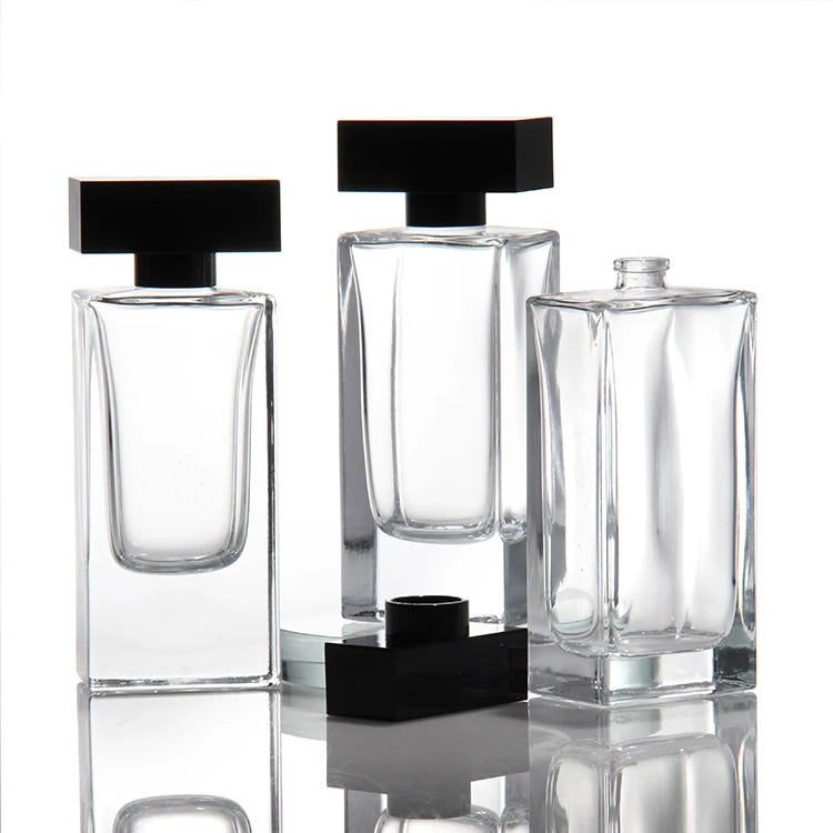 Wholesale Square Perfume Bottle Luxury Perfume Spray Bottle 30ml 50ml 100ml Cosmetic Glass Perfume Packing Cosmetic Container