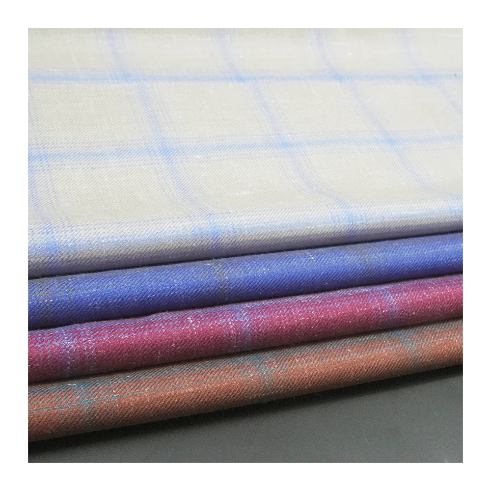 In Stock Worsted Merino Wool Italian Suiting Fabric Blend Fabric Linen Silk Wool Fabric for Men Suits