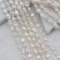 5-6mm 3A High Luster White Baroque Keshi Freshwater Pearls Strand for Jewelry Making Necklace Earrings Baroque Pearl Bead
