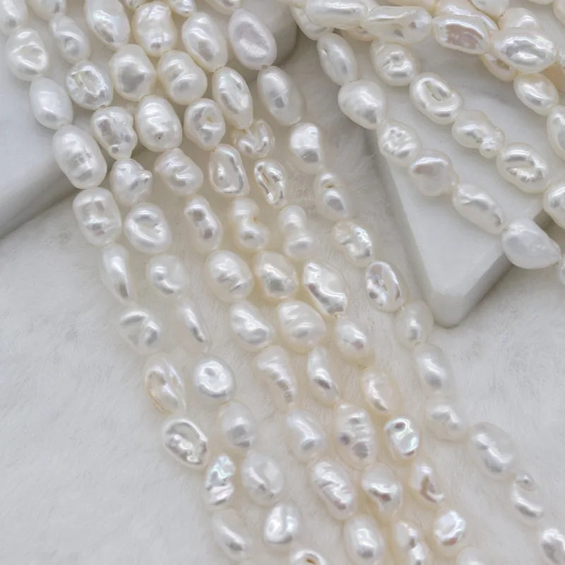 5-6mm 3A High Luster White Baroque Keshi Freshwater Pearls Strand for Jewelry Making Necklace Earrings Baroque Pearl Bead