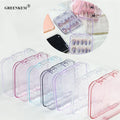 Manicure Dust Proof Nail Tips Storage Container Jewelry Transparent Pink Tray Display Boxes Press on Nail Packaging Box
