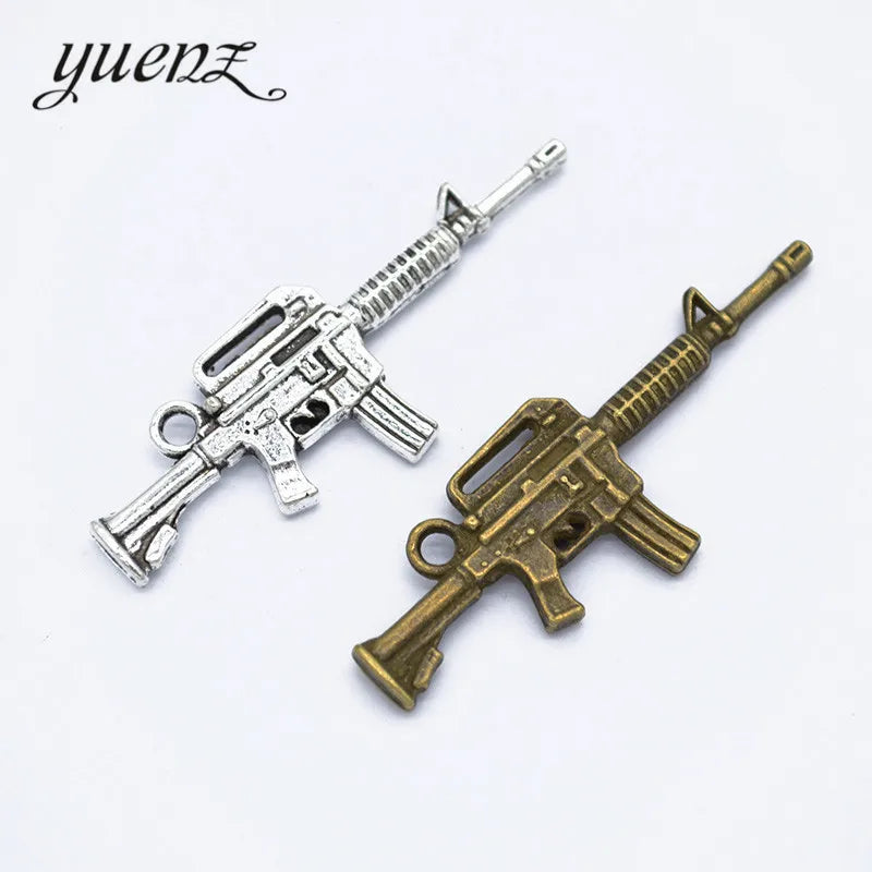 YuenZ 2 Colour Antique Silver Color Gun Charms for Diy Charms Pendant Necklace Jewelry Making M59