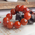 YL Natural Red Agate Dragon Scale Pattern Beaded Bracelet Phoenix Blood Agate Gift