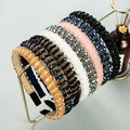 Colorful Bling Rhinestone Hairband Women Luxury Head Accessories Synthetic Crystal Beaded Hair Hoop