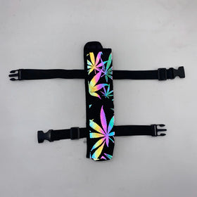 FAREA Large Eco-Friendly Rave Folding Reflective Painted Hand Fan Strap Holder Bag Pouch for Chinese New Year & New Year
