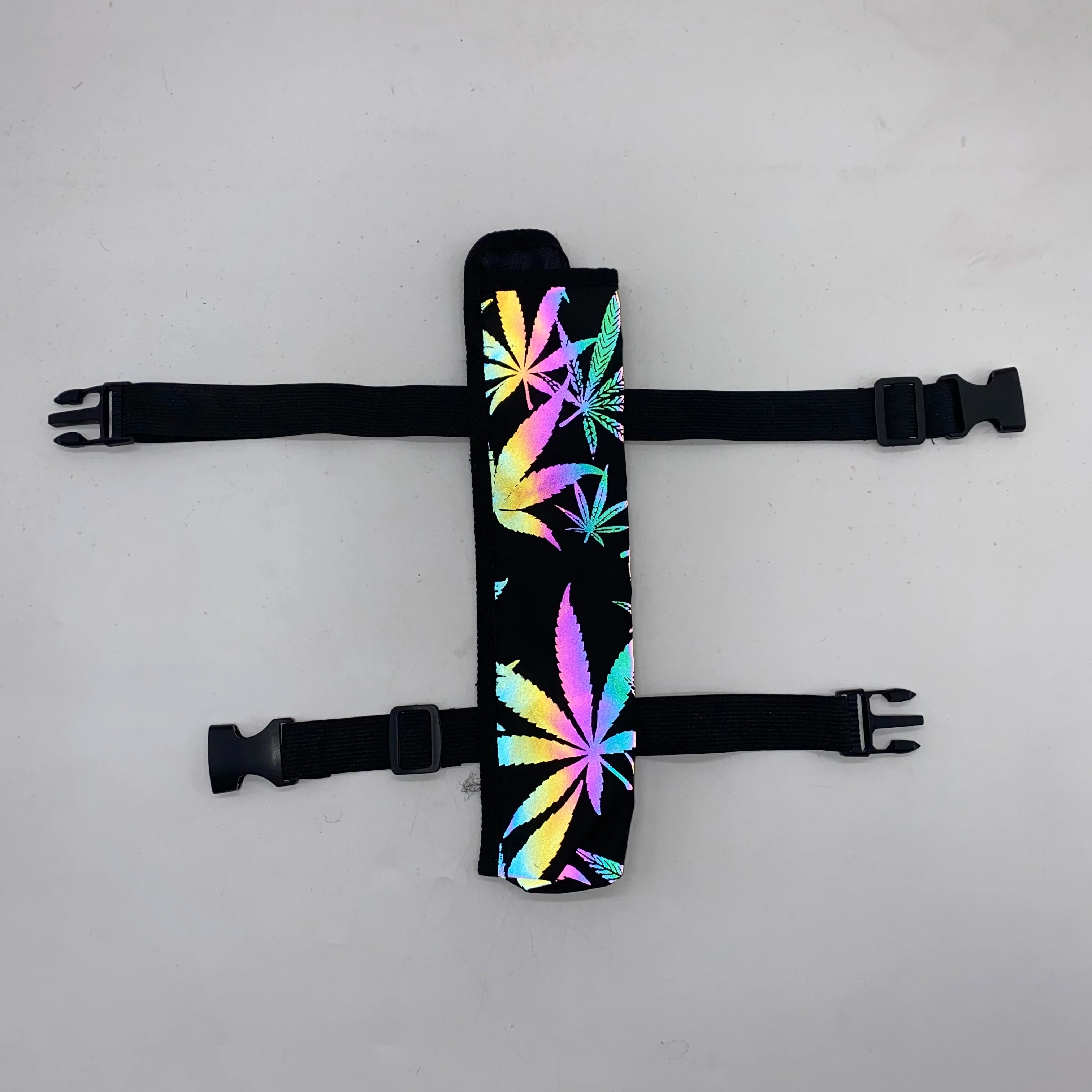 FAREA Large Eco-Friendly Rave Folding Reflective Painted Hand Fan Strap Holder Bag Pouch for Chinese New Year & New Year