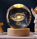 3D Creative Lamps Crystal Ball Wooden Lighting Customized LED Light Wood Base Night Light Comfortable Warm Portable Gift Decor