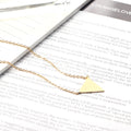 Fashion Wholesale Stainless Steel Jewelry Minimalist Triangle Pendant Necklace 18K Gold Plated Chain Link Necklace for Women