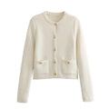 Women's Large Size Knit Sweater Button Color Blocking Loose Long Sleeved Pullover Neck Design for Office Lady Wholesale