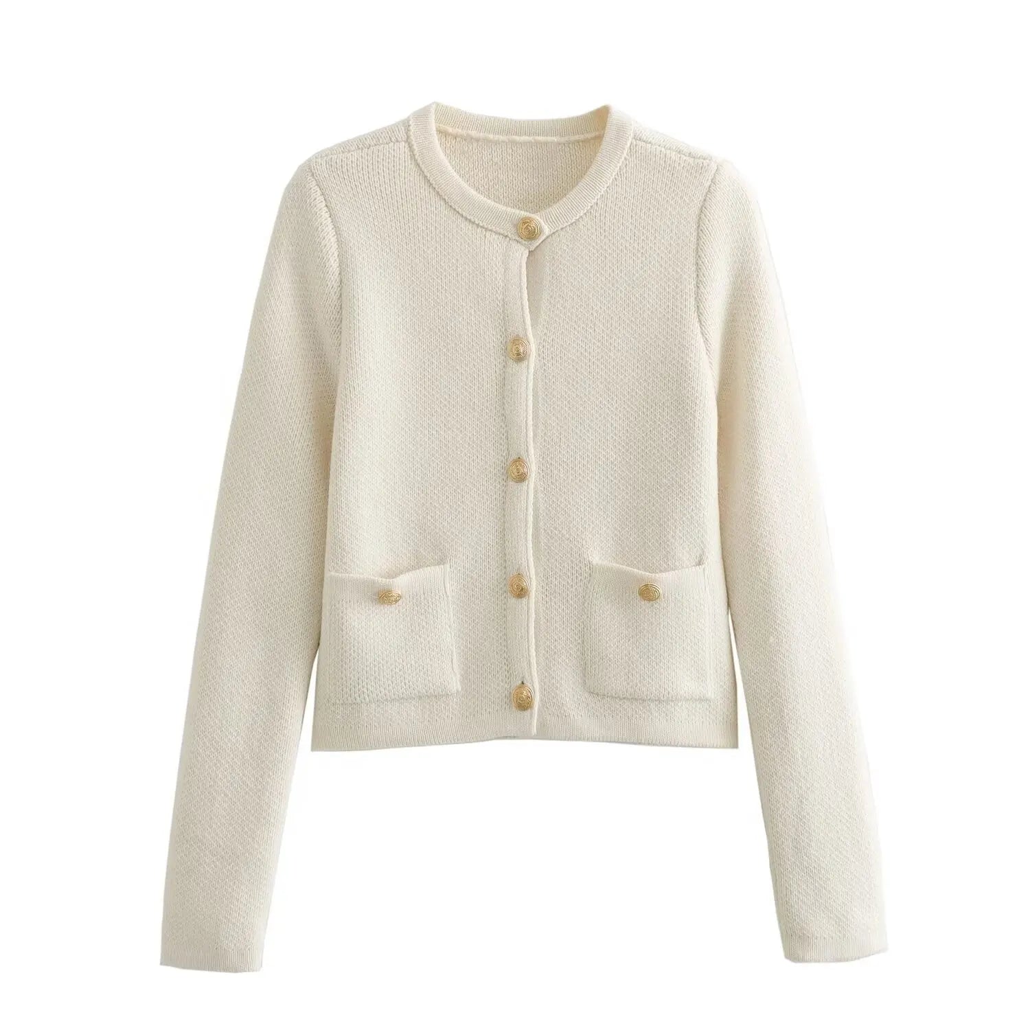 Women's Large Size Knit Sweater Button Color Blocking Loose Long Sleeved Pullover Neck Design for Office Lady Wholesale