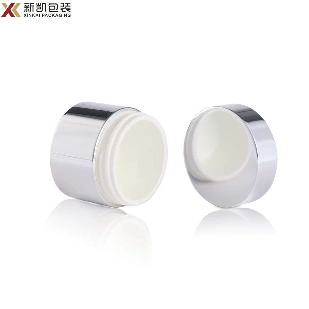 Shiny Silver Aluminum 50g Face Cream Jar Luxury Cosmetic Packaging Screw Top Eye Cream 7g 15g 30g 200g Skin Care Lotion