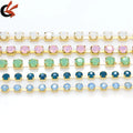 Wholesale Opal Crystal Glass Rhinestones Cup Chain Strass With Close Claw Base for Garment Bag DIY