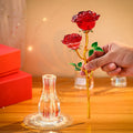 HZ Honor of crystal Customize Gifts Decoration Wedding Gift Red Crystal Glass Clear Rose Flower