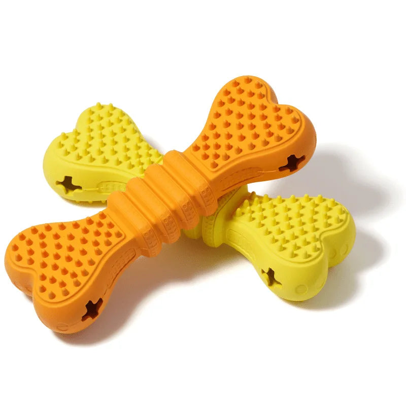 Popular Eco-Friendly Rubber Chewable Soft Spike Bone Toy Durable Unbreakable for Medium-Sized Dogs Teeth Cleaning MegaBDM