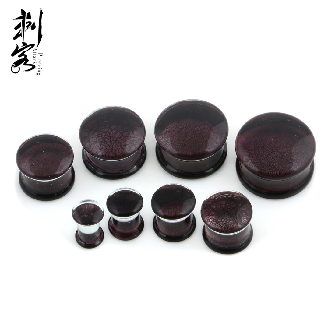 Gorilla Glass Dichroic Pink Plugs Double Flare Piercing Jewelry