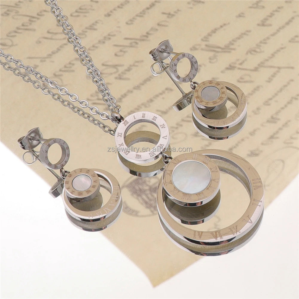 Wholesale Stainless Steel Jewelry Dubai Gold Plated Women Girl Costume Design Jewelry Luxurious Brand Jewellery Sets