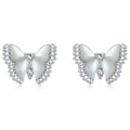 2024 New Light Luxury Natural White Mother-Of-Pearl Zirconia Butterfly Earrings for Women Jewelry Gifts Customized