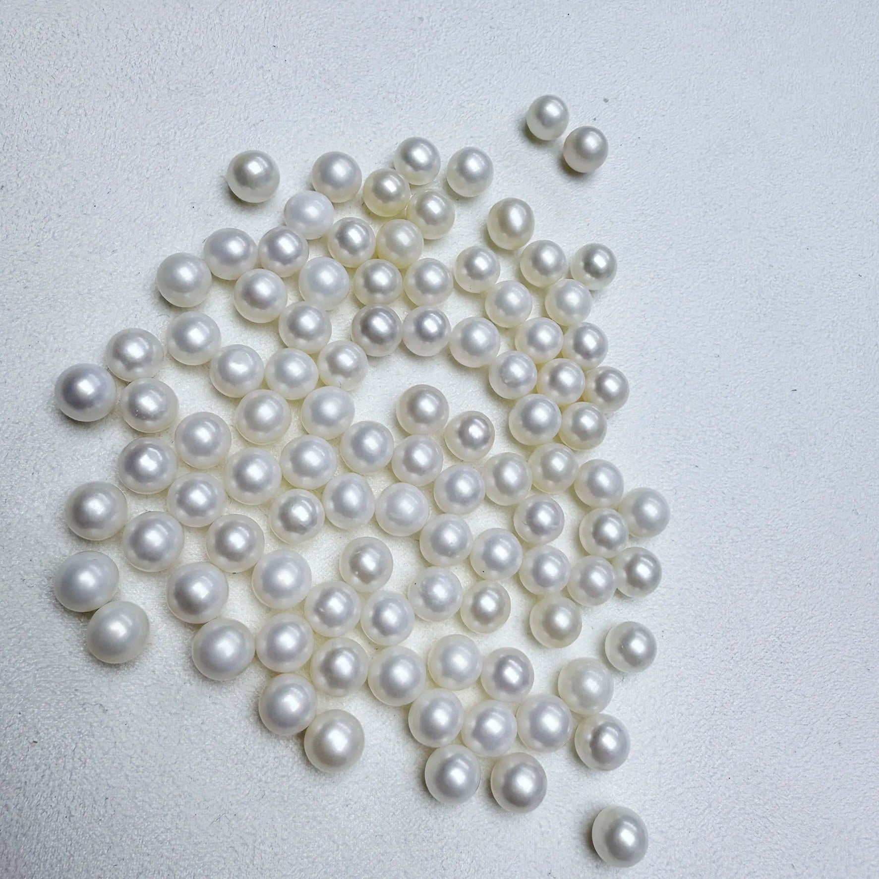 Wholesale 7-9 mm Perfect Round AAA High Luster Freshwater Pearl Beads 100% Natural Very Few Flaw Half-Hole Loose Pearls for DIY