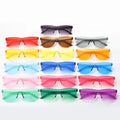 16 Colors Cheap Sunglasses Fashionable  Candy Color Shades One Piece Rimless Sunglasses