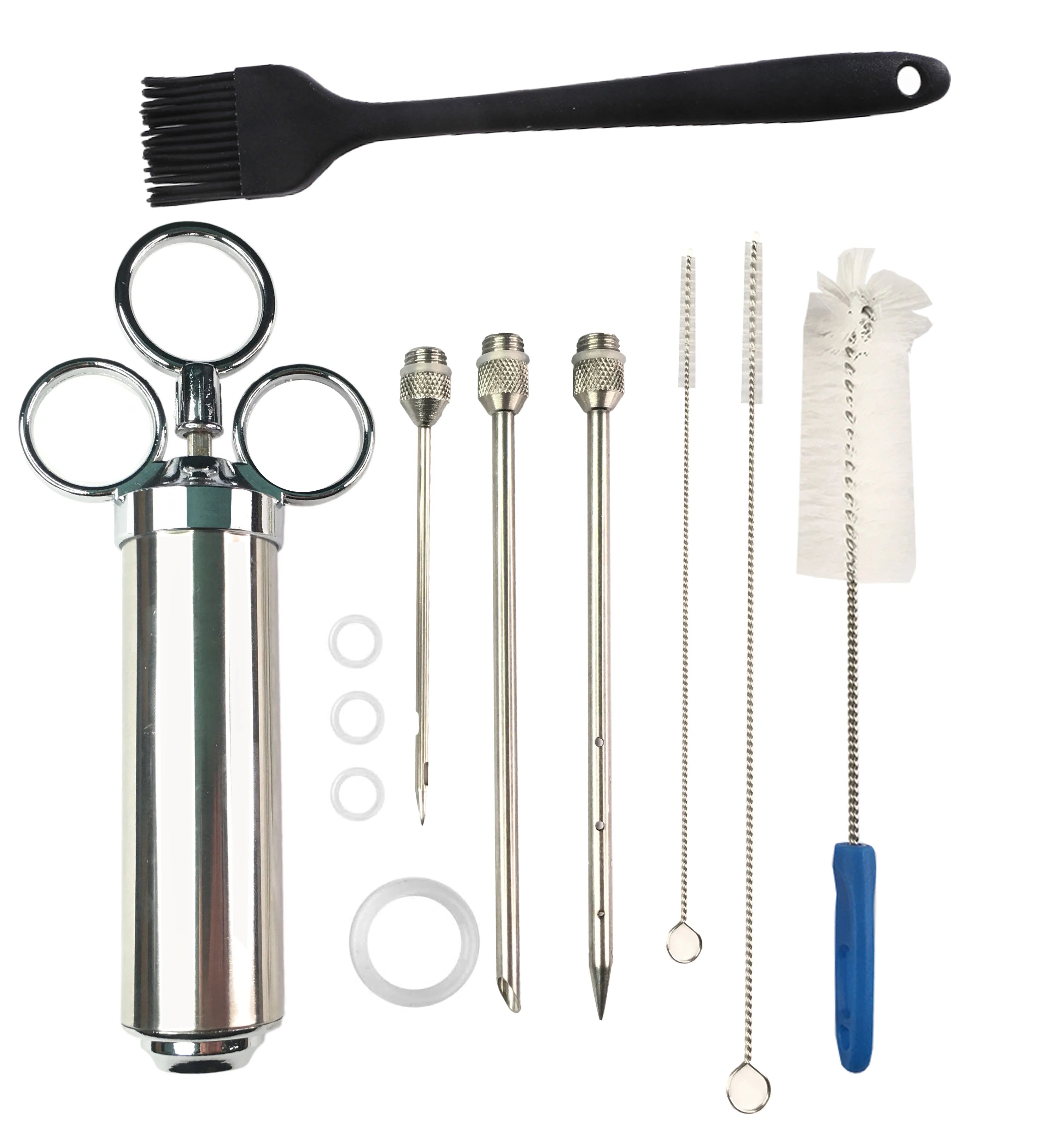 Kitchen Use BBQ Brine Fresh Meat Syringe Kit Set 50ml Marinade Injector Needles Tenderizer Seasoning Chicken Stainless Steel Mea