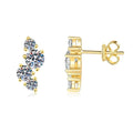 925 Sterling Silver Jewelry D Color Vvs1 Mossanite Stud Earring with Gra Certificate Gold Plated Silver Earrings for Women