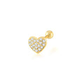 Sterling Silver Heart Crystal Earrings Party Simple Diamond Gold Plated Earrings