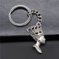 WYSIWYG 39x20mm Metal Alloy Vintage Antique Silver Plated Woman Head Keychains Souvenirs Gift P1-ABD-C11802