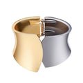 High Polishing Personality Gold Color Alloy Geometric Wide Cuff Blank Bangle Bracelet