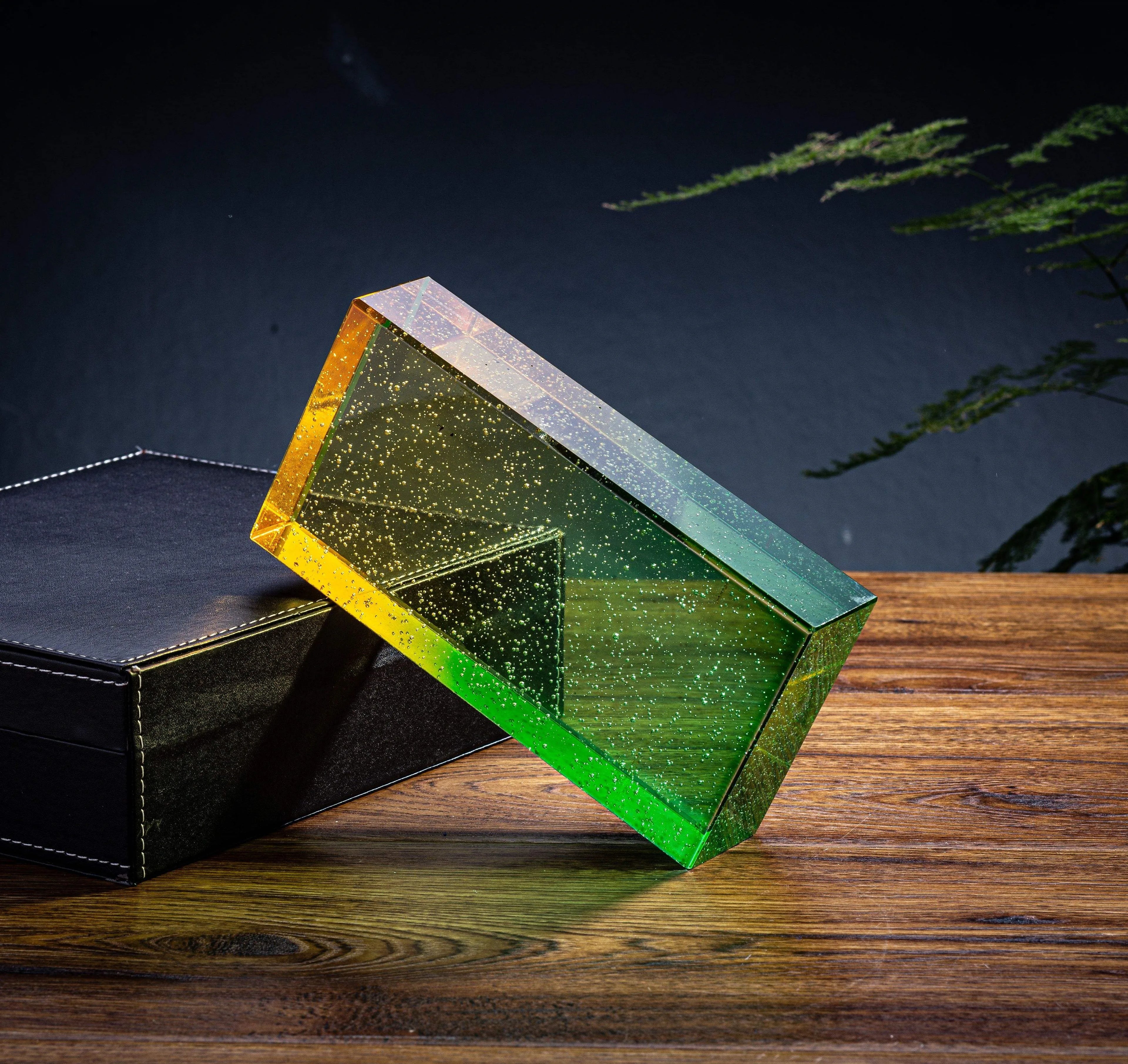 Jingyage 200x100x50mm Polished Glass Brick Block Multi Gradient Color for Hotel and Entry Wall Partition Wholesale Hot Sale