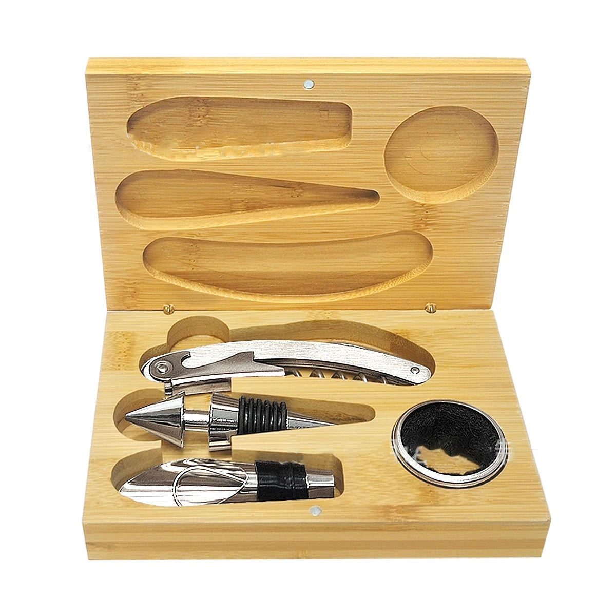 Wine Opener Set Gift Box Classic Wholesale 5 Bamboo Bamboo Box Wine Bottle Opener Gift Set Wine Bottle Opener Set