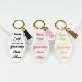 Jachon Acrylic Charms With Custom Logo Motel Key Ring Initial Key  Unique Hotel Motel Keychain Diy Key Chain Pendant
