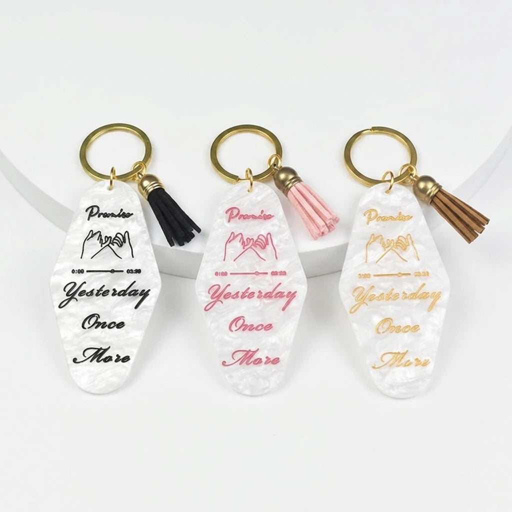 Jachon Acrylic Charms With Custom Logo Motel Key Ring Initial Key  Unique Hotel Motel Keychain Diy Key Chain Pendant