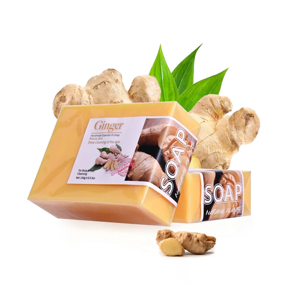 OEM Wholesale Savon Herbal Bath Turmeric Soap Whitening Anti Acne Handmade Face Body Skin Ginger Soap