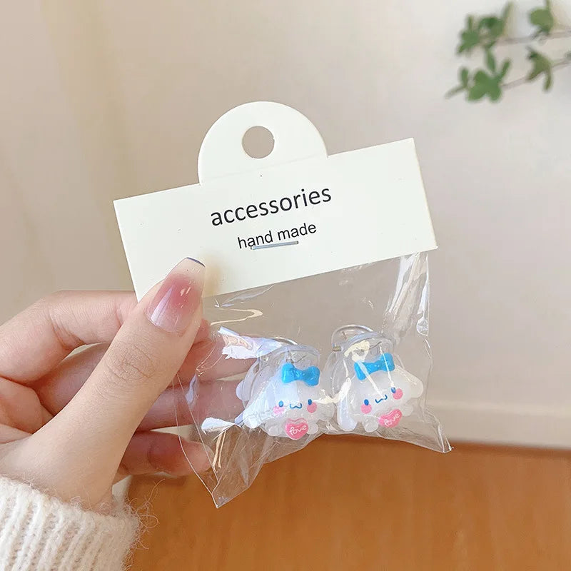 MIO Kids Cute Cartoon Animal Mini Hair Claw Clip 2pcs/sets Rabbit Cat Flower Acrylic Hair Clip Sets Girls Headdress Decoration