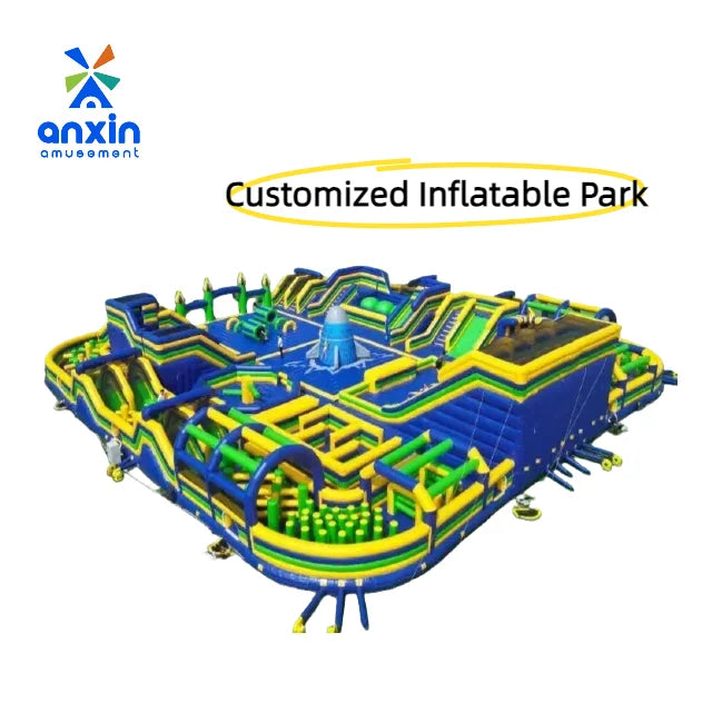 Customized Big Anxin Brand PVC Inflatable Trampoline Park Bounce House Commercial Combo Attraction 100+ Passenger Capacity