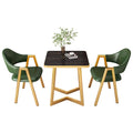 CZ2 Modern Dining Table and Chair Set with Slate Top and Metal Base for Hotel & Villa Use