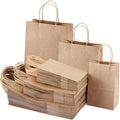 Customized Printed White Brown Kraft Shopping Paper Bag with Twisted Handles for Clothing Gift Shoes Boutique