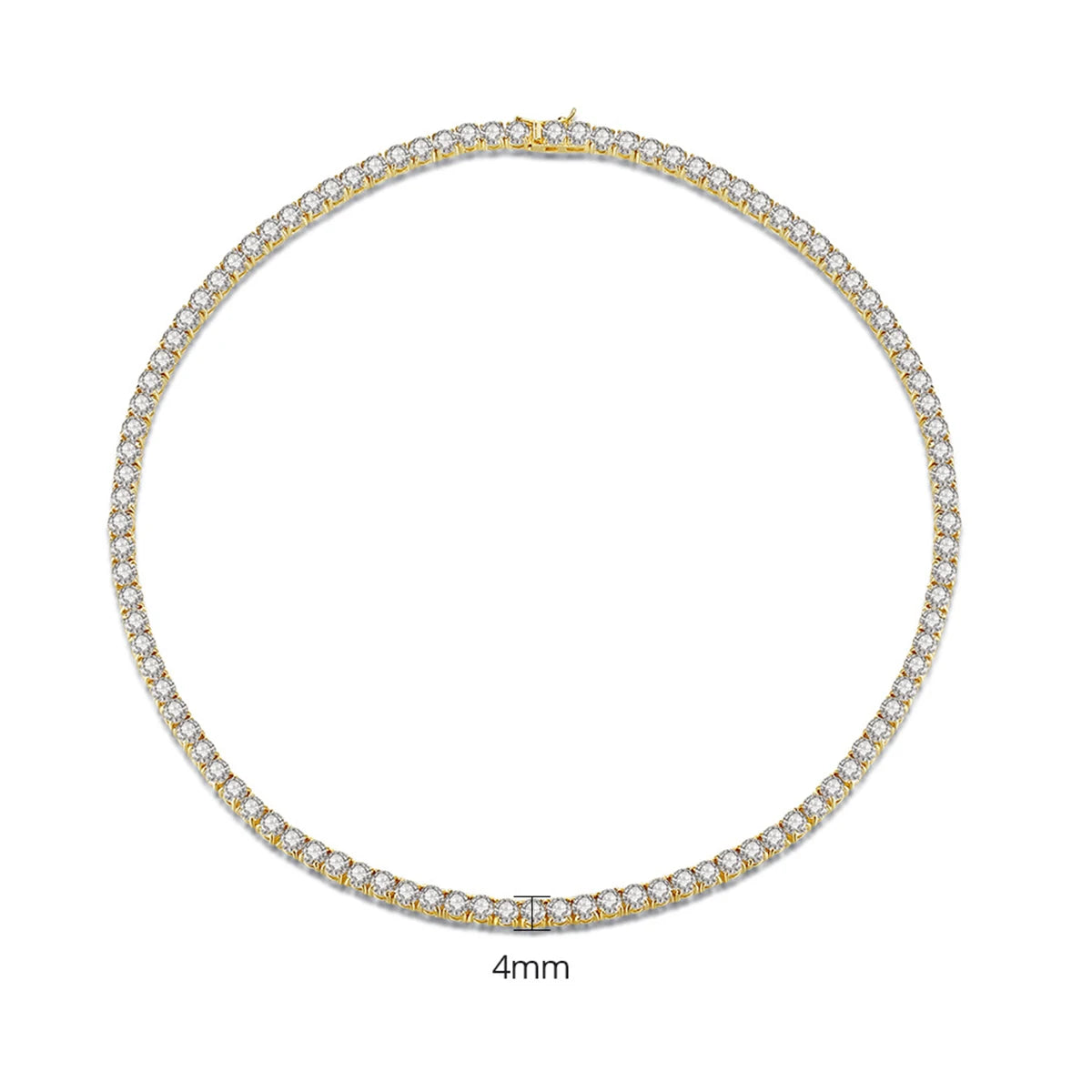 LUOTEEMI 4mm Hiphop Jewelry Men Chain Tennis Chain Diamond Necklace Iced Out CZ Cubic Zirconia Tennis Necklace