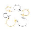 Findings Connectors Accessories Earring Connectors for Jewellery Making Hook Earrings with Loop Stainless Steel