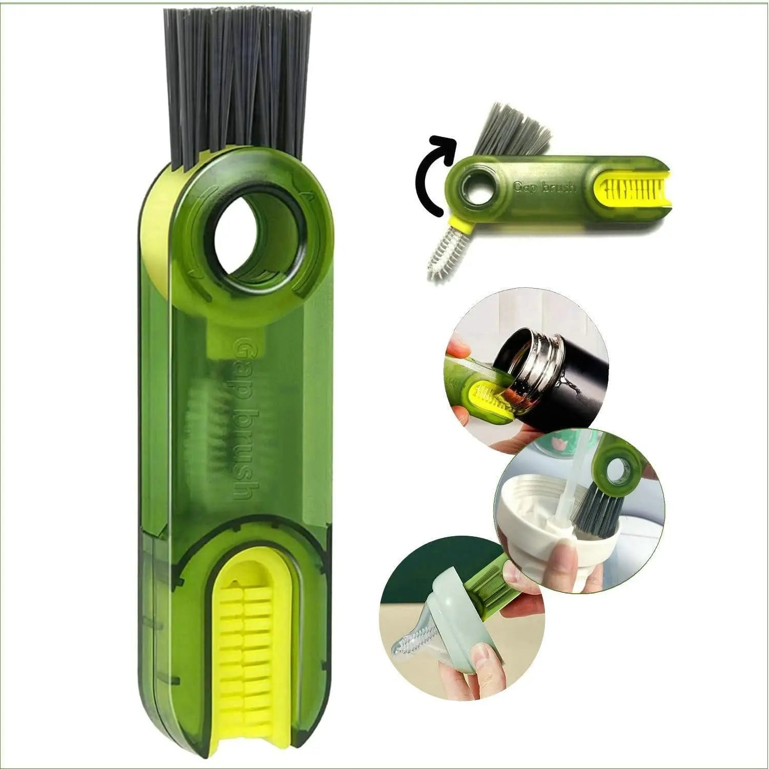 2025 New Three in One Cup Lid Brush Water Cup Cleaning Gap groove Cleaning Cup Brush